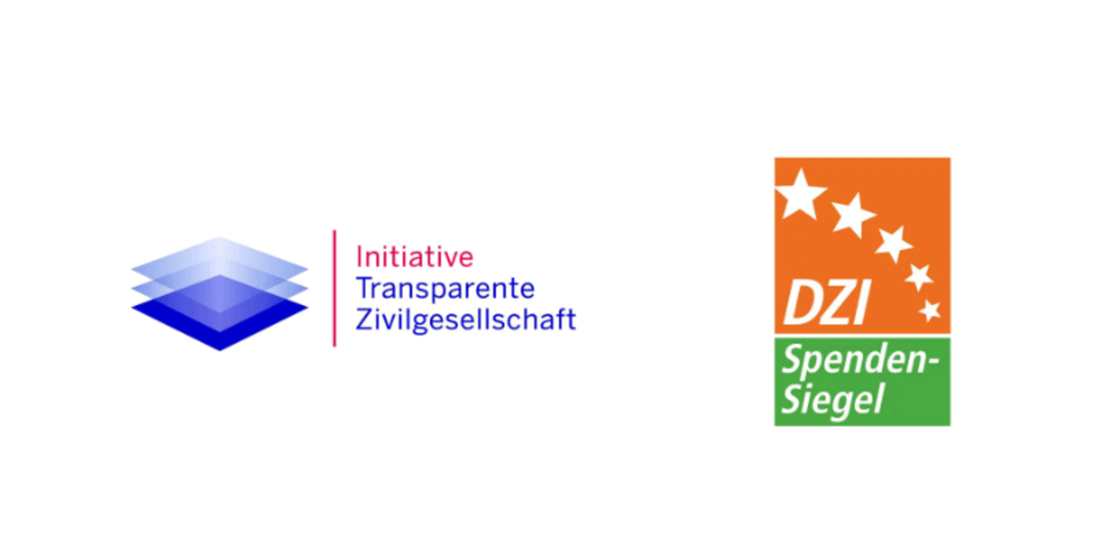 Logos Initiative Transparente Zivilgesellschaft und DZI Spendensiegel