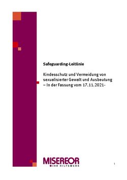 Safeguarding-Leitlinie. Kindesschutz und Vermeidung von sexualisierter Gewalt und Ausbeutung