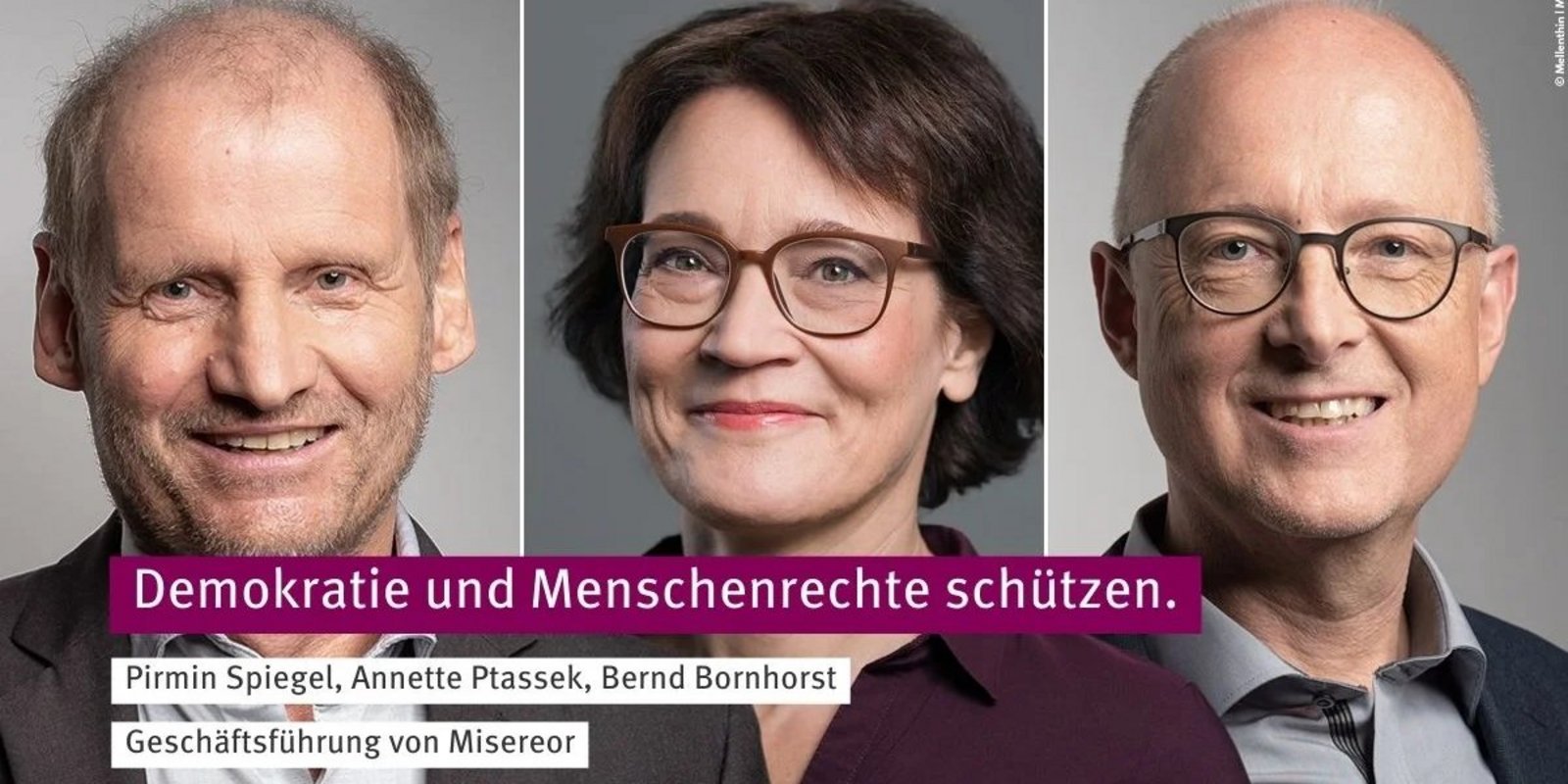 Geschäftsführung von Misereor: Pirmin Spiegel, Annette Ptassek, Dr. Bernd Bornhorst ©Mellenthin