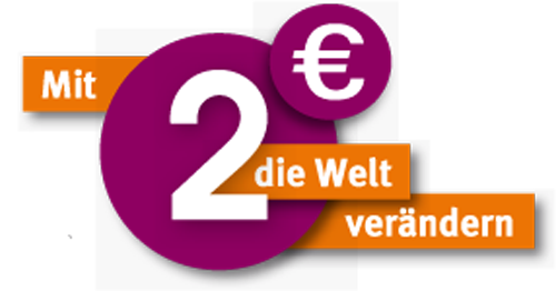 Logo Mit 2 Euro die Welt verändern